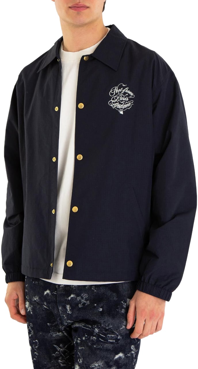 Drôle de Monsieur Heren Slogan Vignes Jacket Blauw Blauw