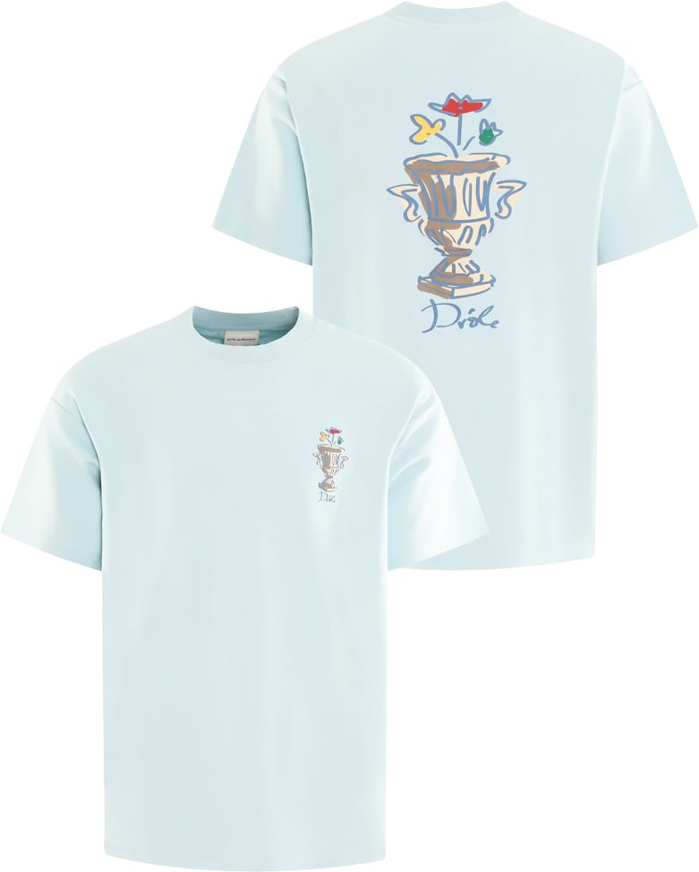 Drôle de Monsieur Heren Vase T-Shirt Blauw Blauw