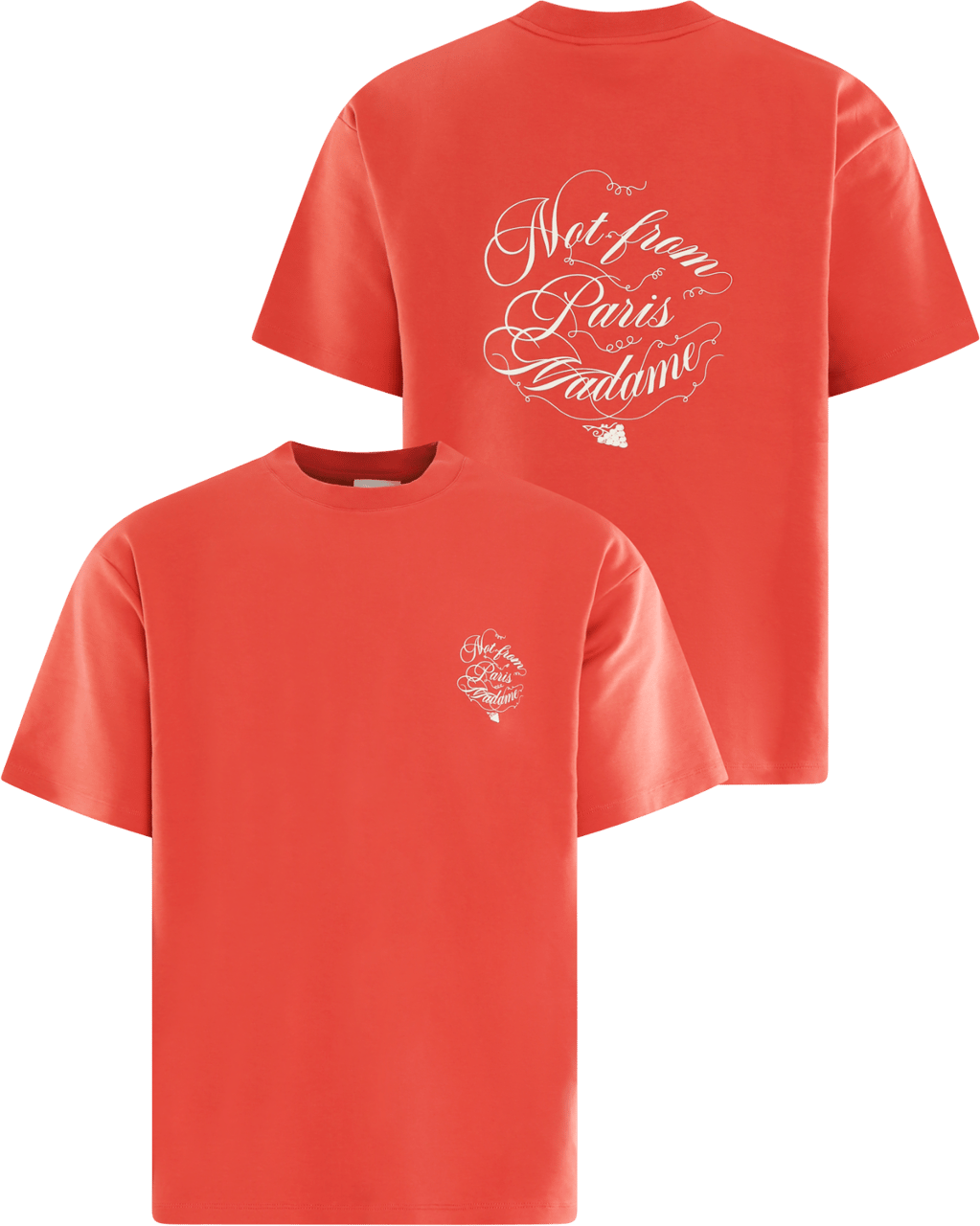 Drôle de Monsieur Heren Slogan Vignes T-Shirt Rood Rood