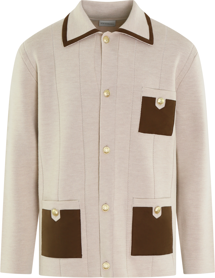 Drôle de Monsieur Heren Poches Cardigan Beige Beige
