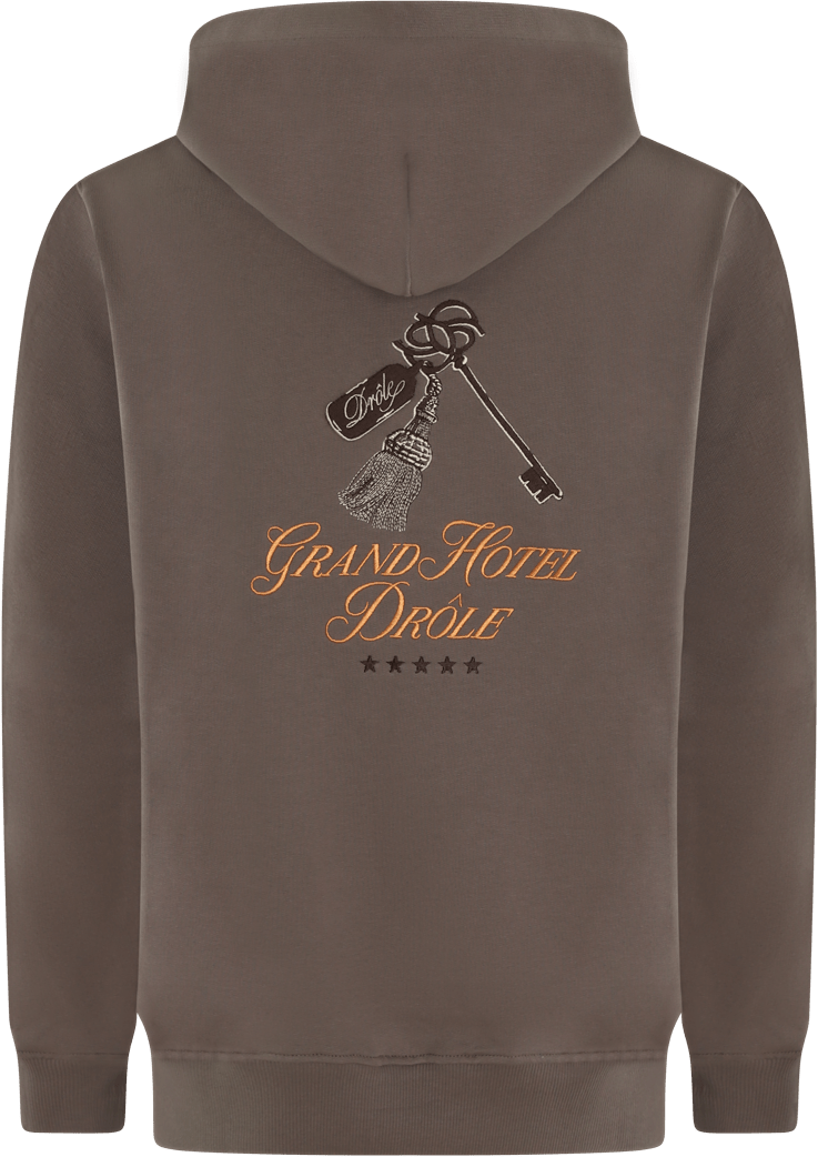 Drôle de Monsieur Heren Grand Hôtel Hoodie Bruin Bruin