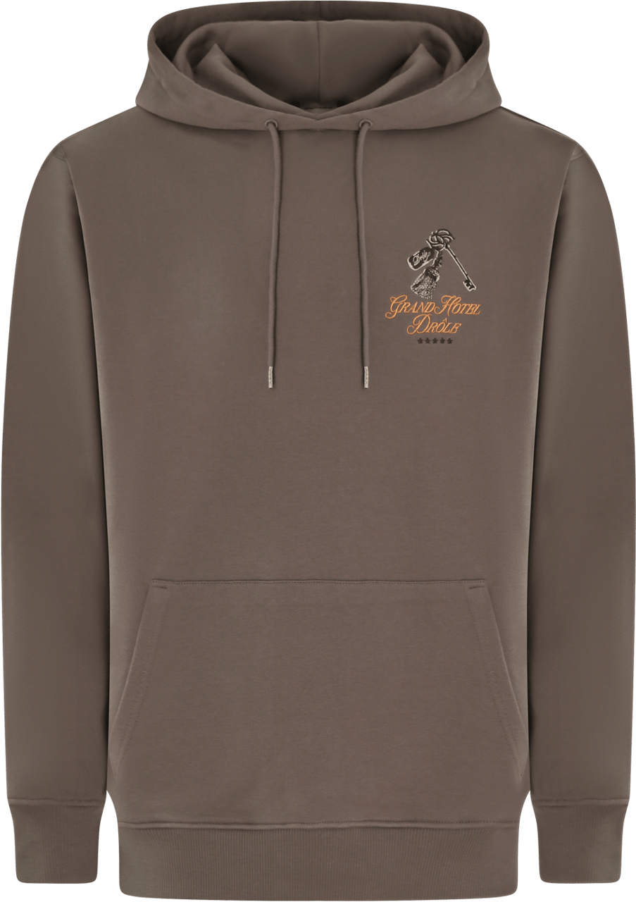Drôle de Monsieur Heren Grand Hôtel Hoodie Bruin Bruin