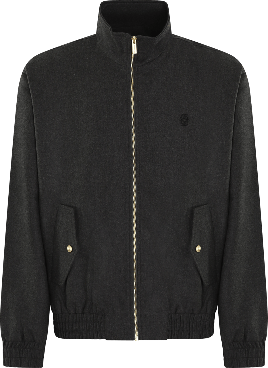 Drôle de Monsieur Heren Flanelle Trackjacket Grijs Grijs