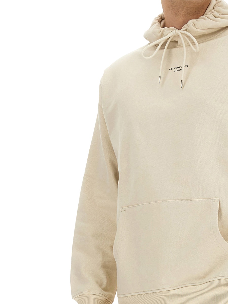 Drôle de Monsieur Neutrals Kangaroo Pocket Cotton Hoodie Neutraal