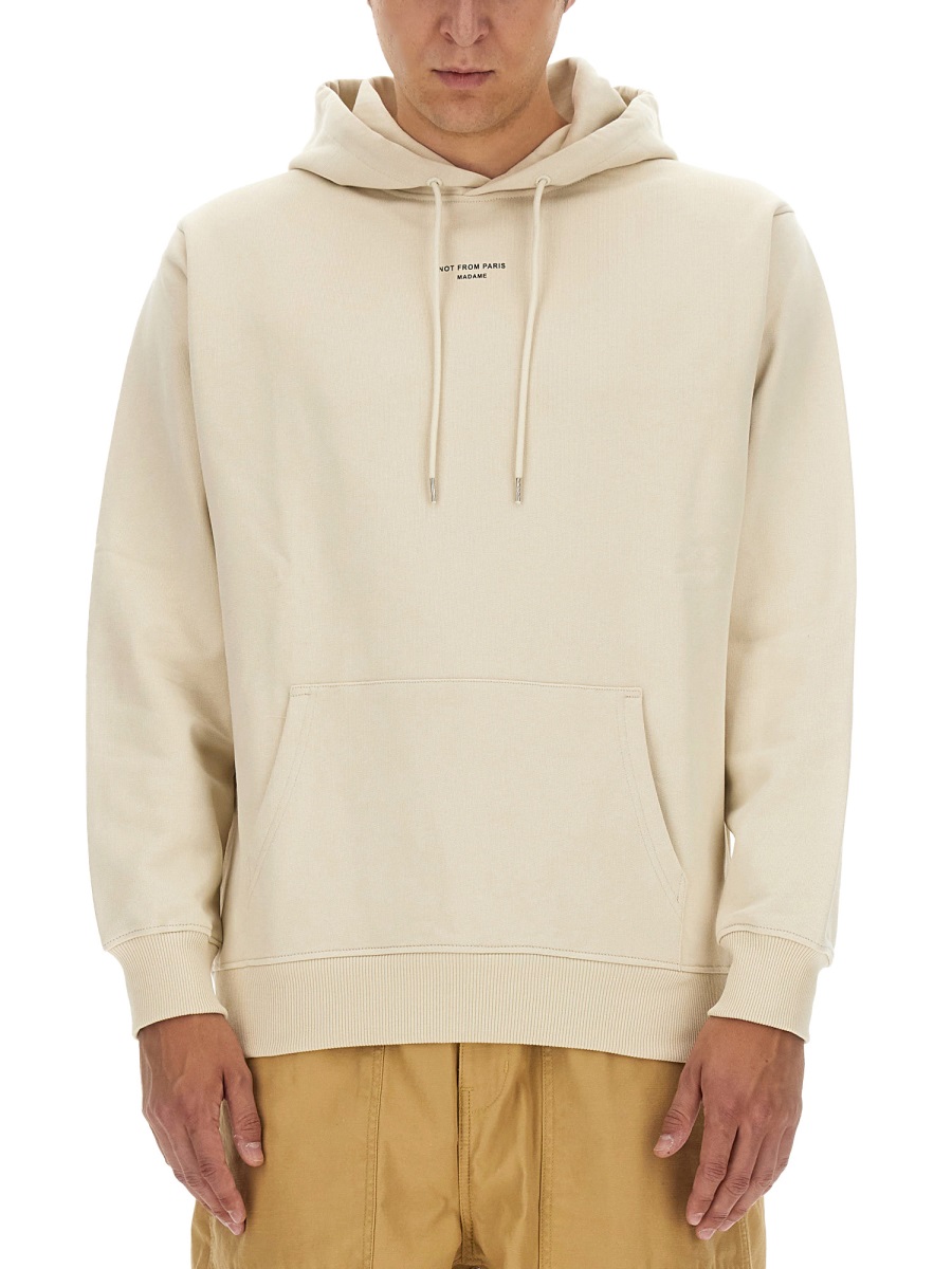 Drôle de Monsieur Neutrals Kangaroo Pocket Cotton Hoodie Neutraal