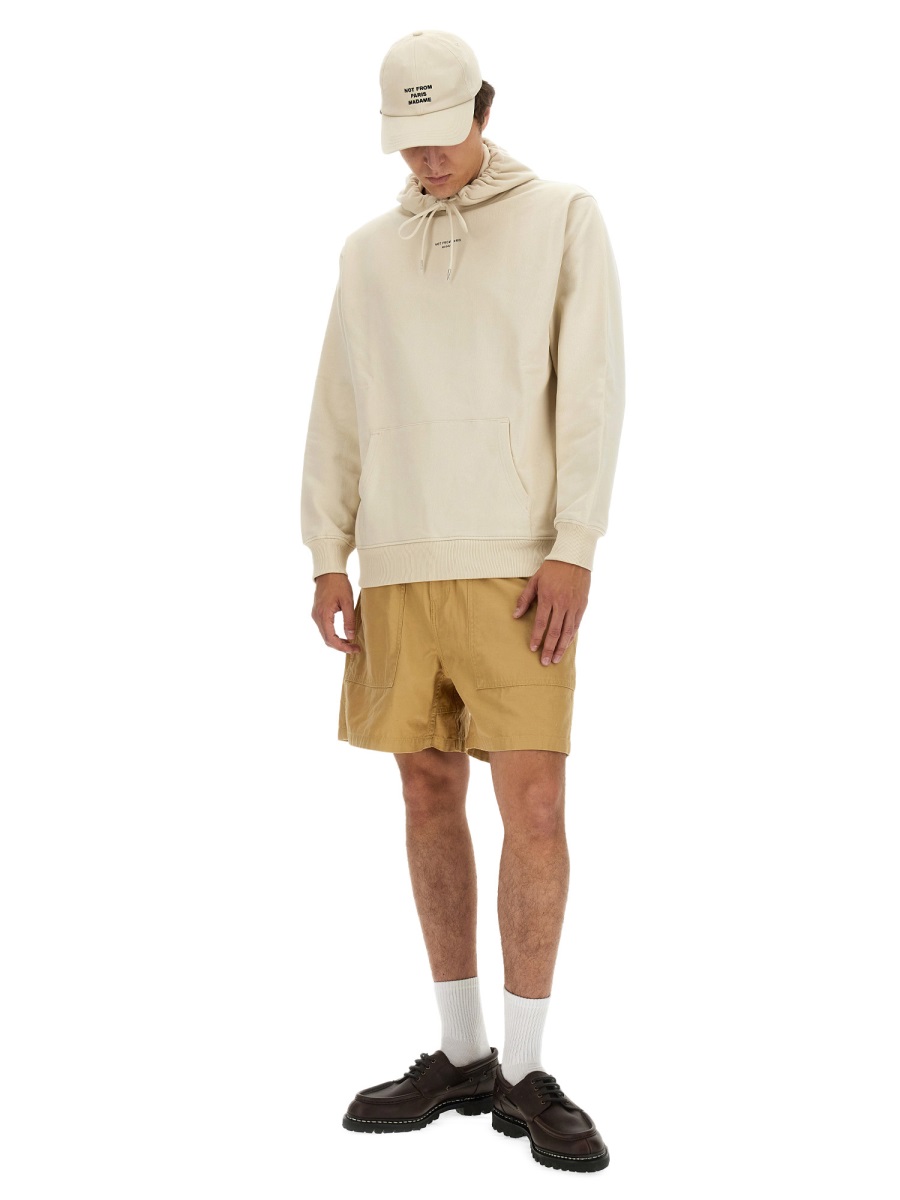 Drôle de Monsieur Neutrals Kangaroo Pocket Cotton Hoodie Neutraal