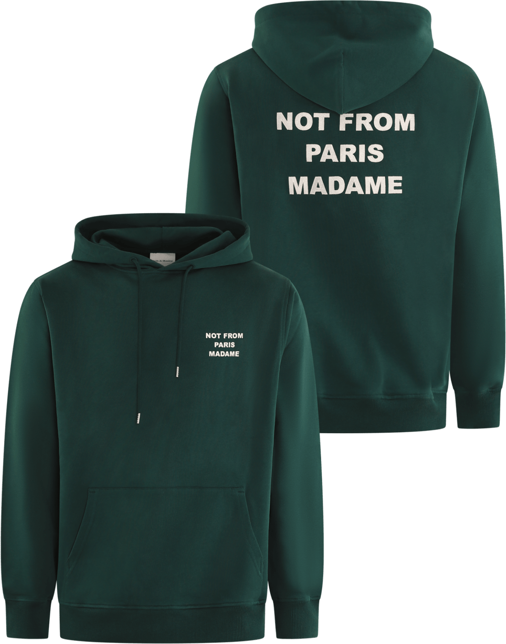 Drôle de Monsieur Heren Slogan Hoodie Groen Groen