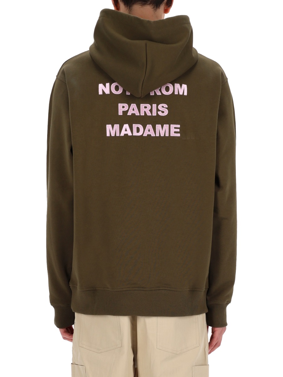 Drôle de Monsieur Olive Green Slogan Relaxed Sweatshirt Zwart