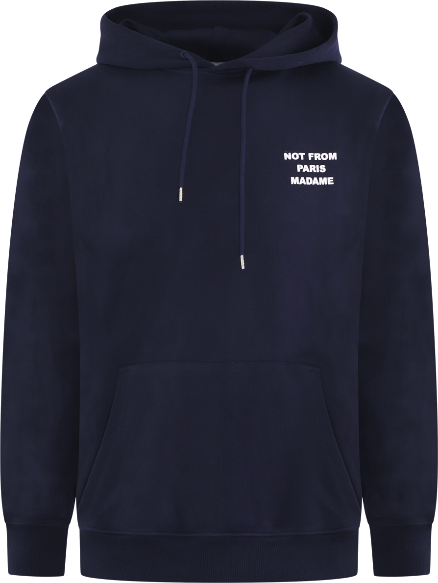 Drôle de Monsieur Heren Slogan Hoodie Blauw Blauw