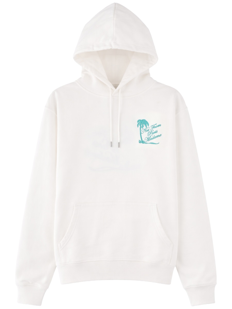Drôle de Monsieur White Slogan Palmiers Palm Hoodie Wit