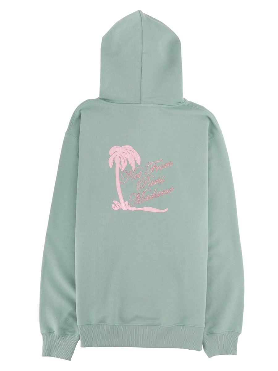 Drôle de Monsieur Slogan Palmiers Cotton Hoodie Grijs