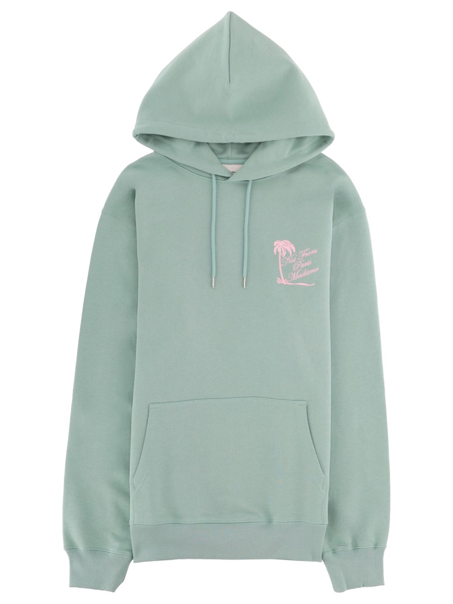 Drôle de Monsieur Slogan Palmiers Cotton Hoodie Grijs