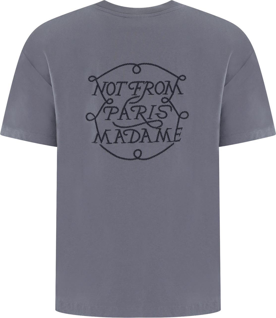 Drôle de Monsieur Heren Slogan Tresses T-Shirt Blauw Blauw