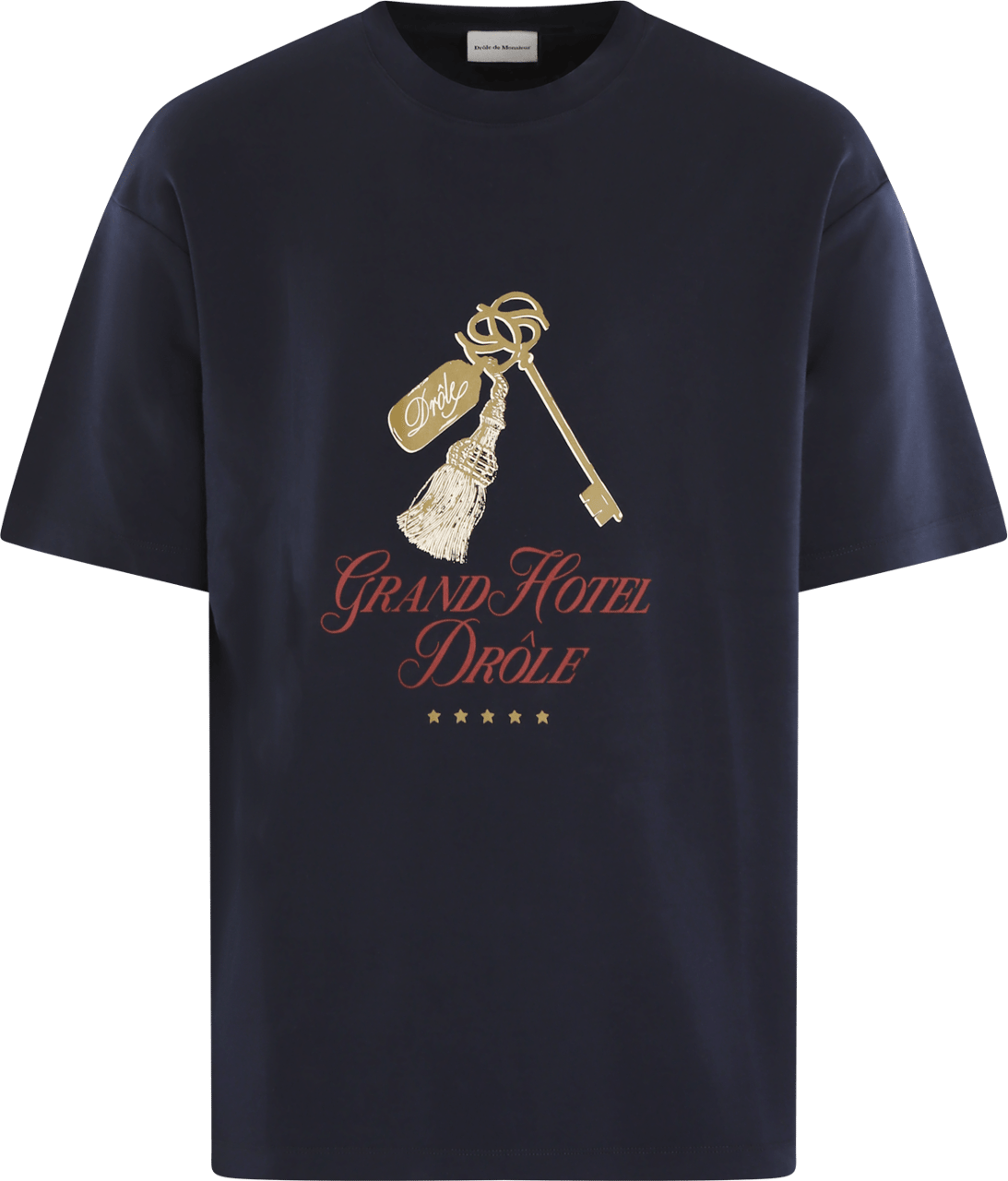 Drôle de Monsieur Heren Le Grand Hôtel T-Shirt Blauw Blauw