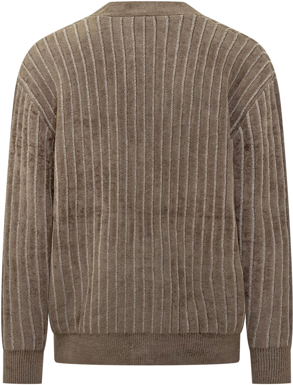 Drôle de Monsieur Drole de Monsieur Cardigan a Righe con Logo Taupe