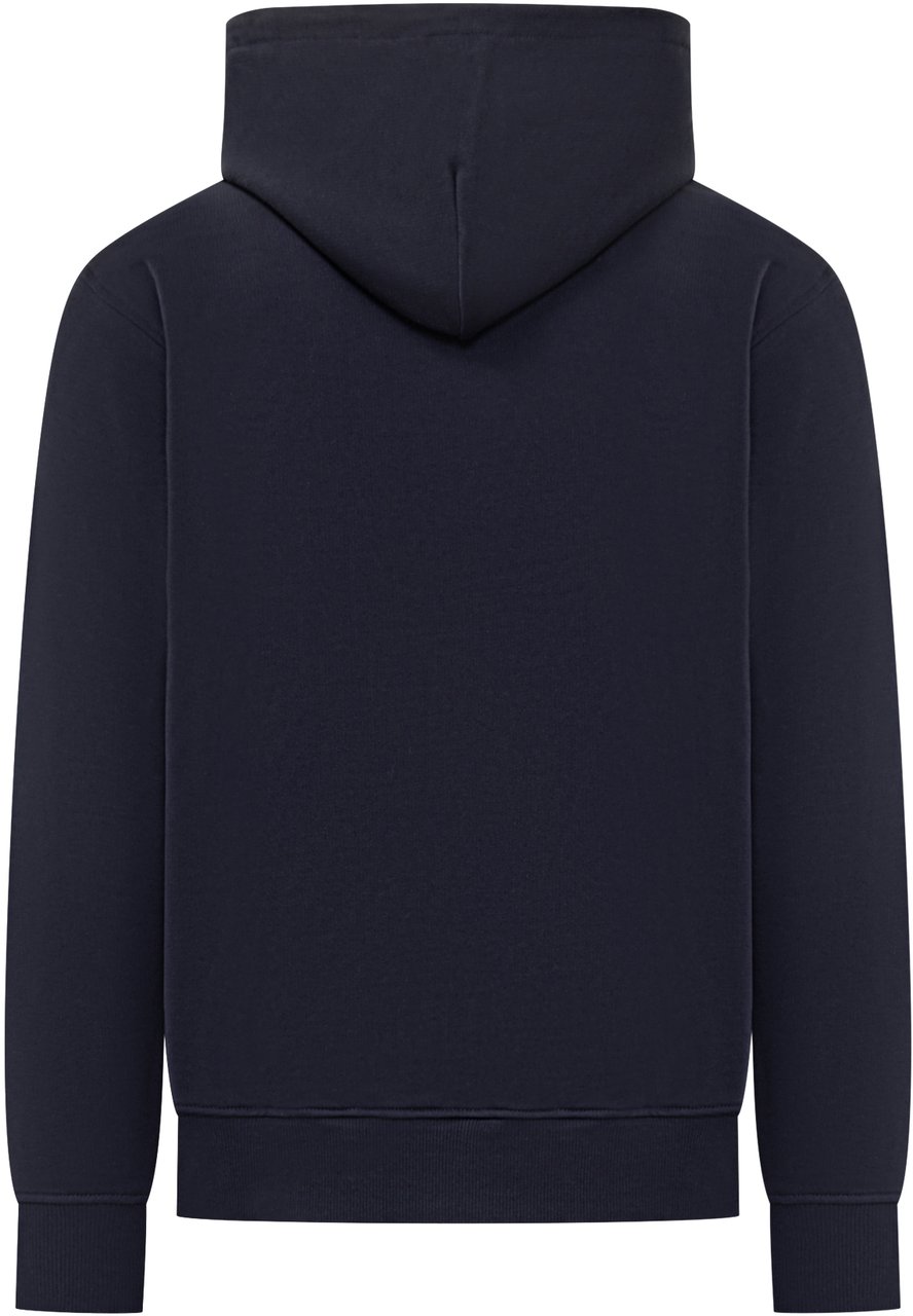 Drôle de Monsieur Drole de Monsieur Hoodie con Logo Ricamato Navy
