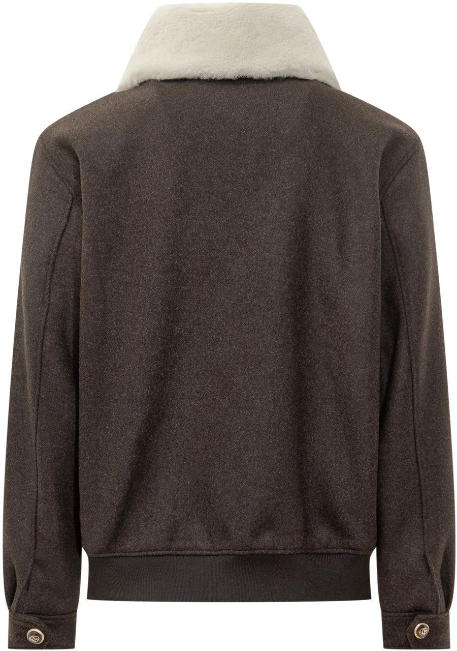 Drôle de Monsieur Drôle De Monsieur Giacca con Collo in Shearling Bruin