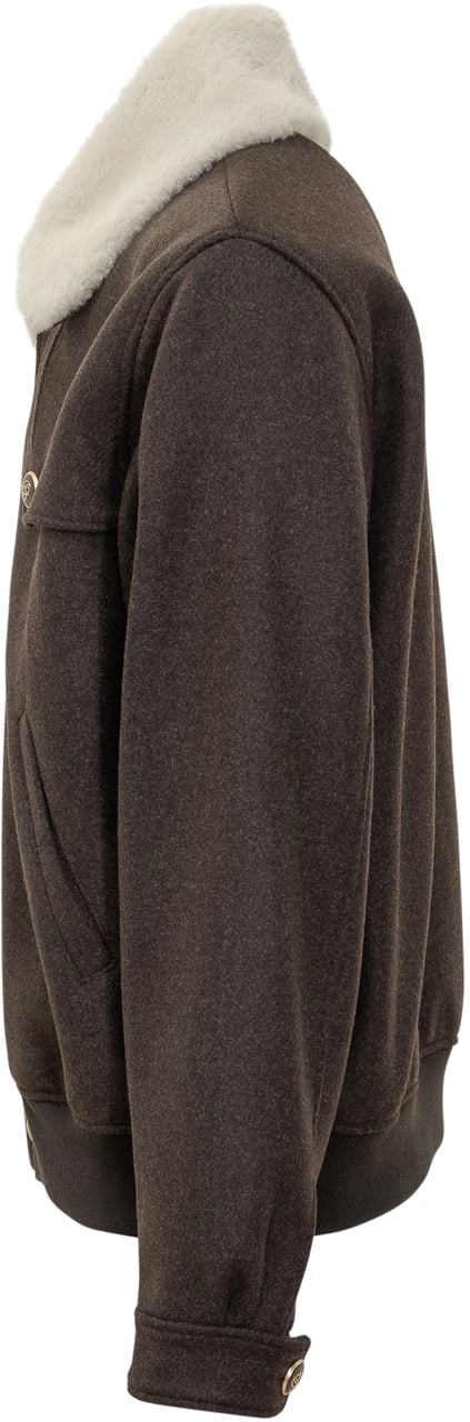 Drôle de Monsieur Drôle De Monsieur Giacca con Collo in Shearling Bruin