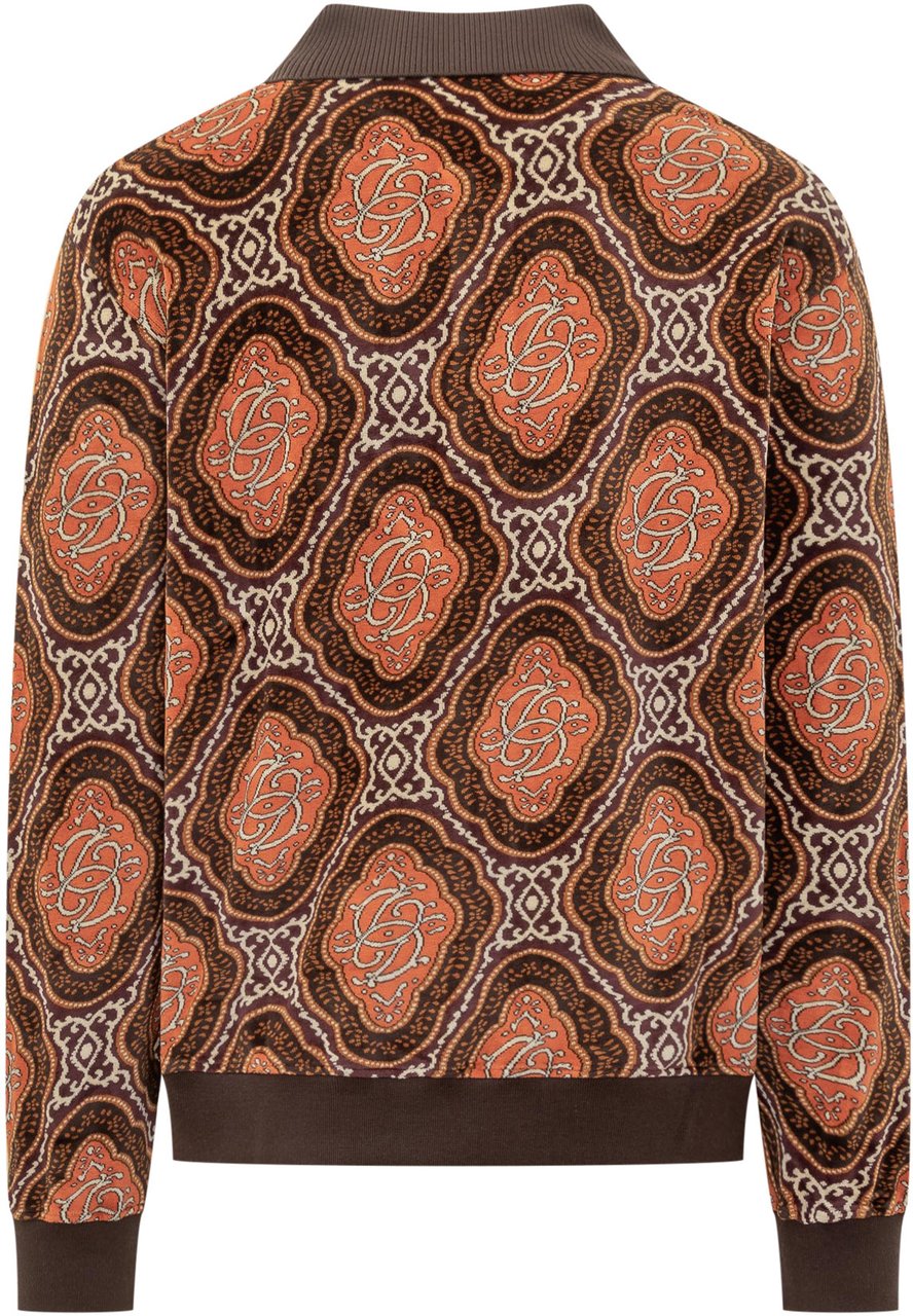 Drôle de Monsieur Drole De Monsieur Polo a Maniche Lunghe con Stampa Geometrica Bruin