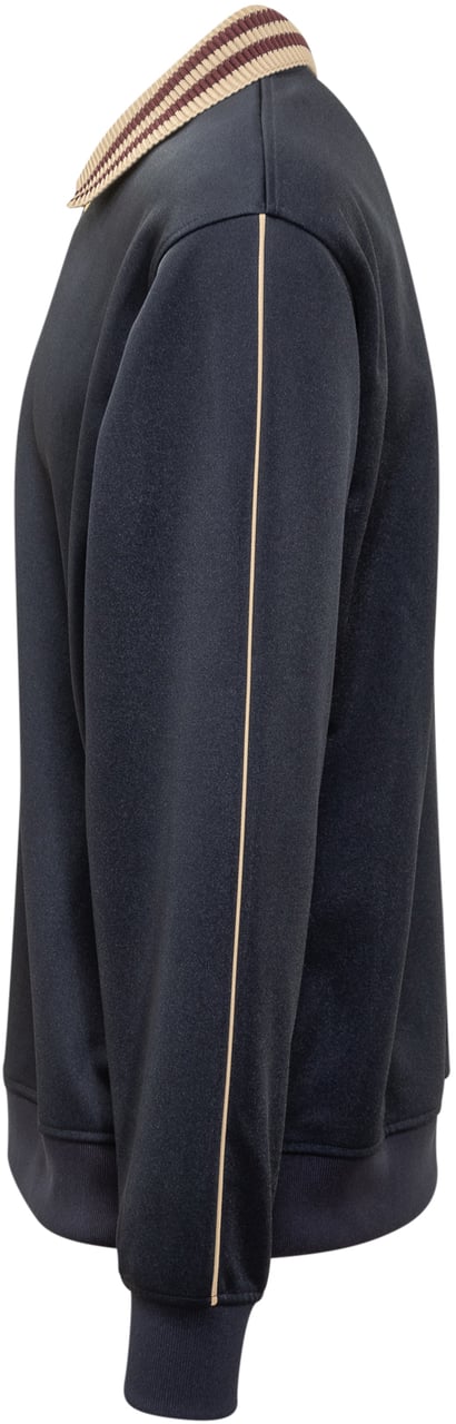 Drôle de Monsieur Drole De Monsieur Polo con Colletto a Contrasto Blauw
