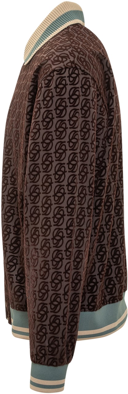 Drôle de Monsieur Drole De Monsieur Giacca Monogram in Velluto Bruin