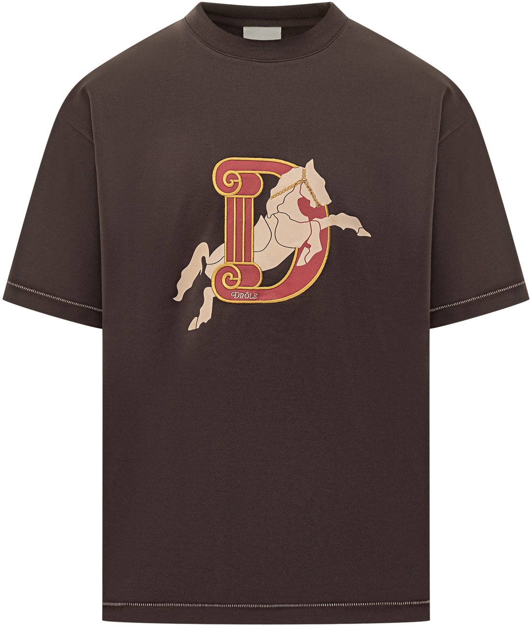 Drôle de Monsieur Drôle De Monsieur T-Shirt con Stampa Cavallo Bruin