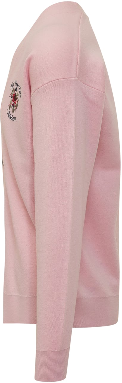 Drôle de Monsieur Cardigan Con Slogan Ricamato Roze