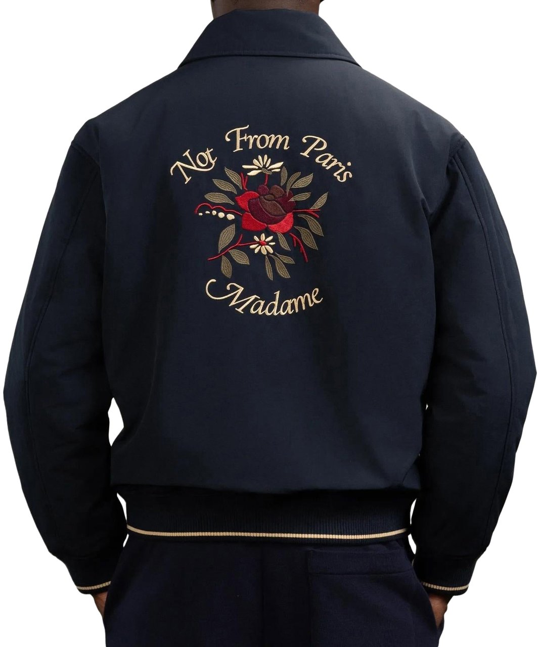 Drôle de Monsieur Heren Bomber Slogan Rose Blauw