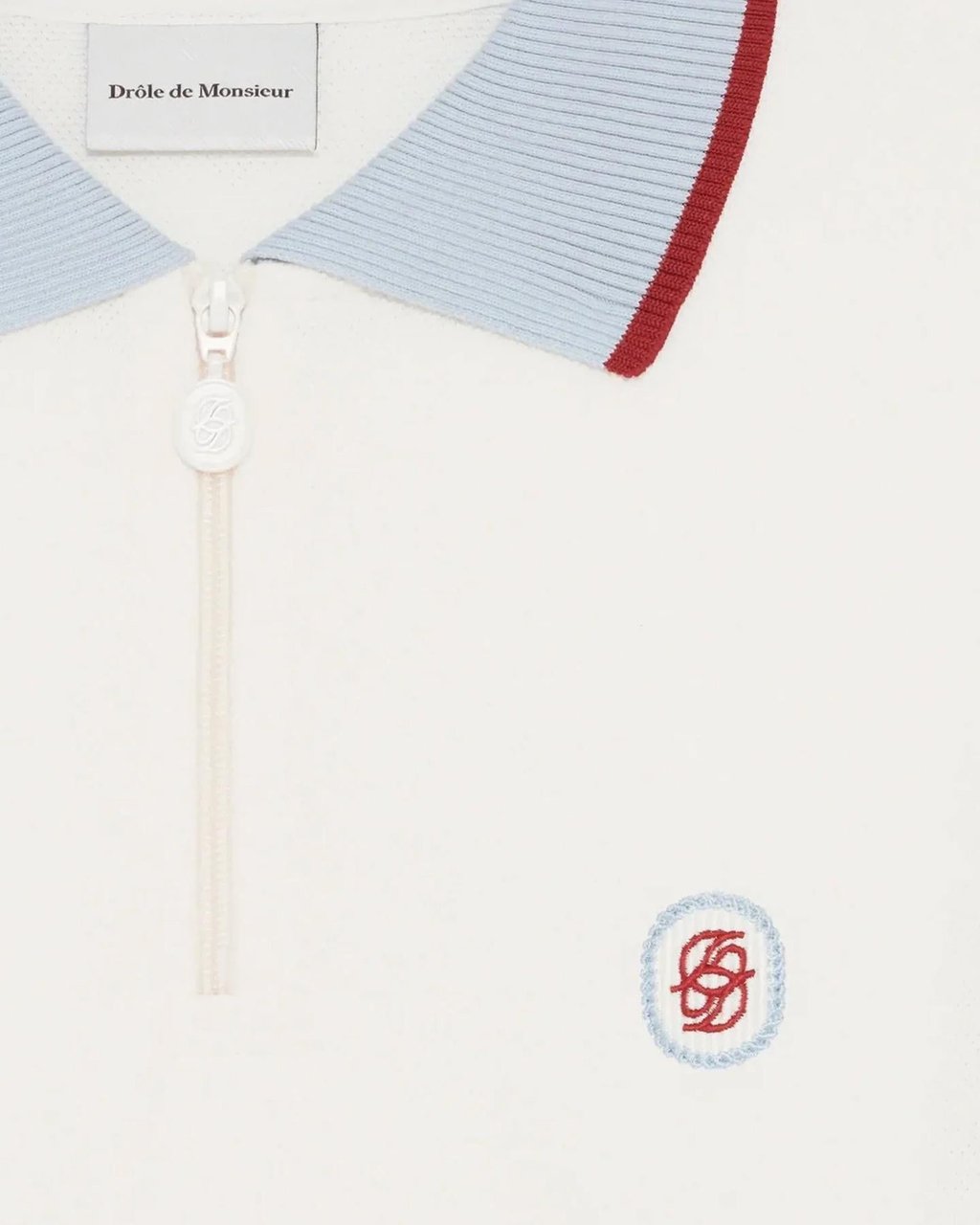 Drôle de Monsieur Heren Polo D Miroir Color Block Wit