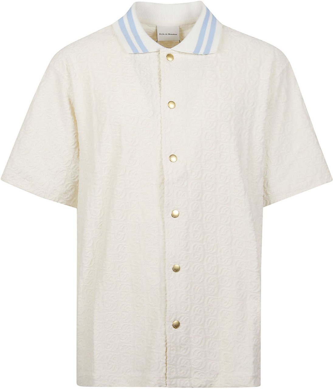 Drôle de Monsieur Short Sleeve Monogramme Shirt White Wit