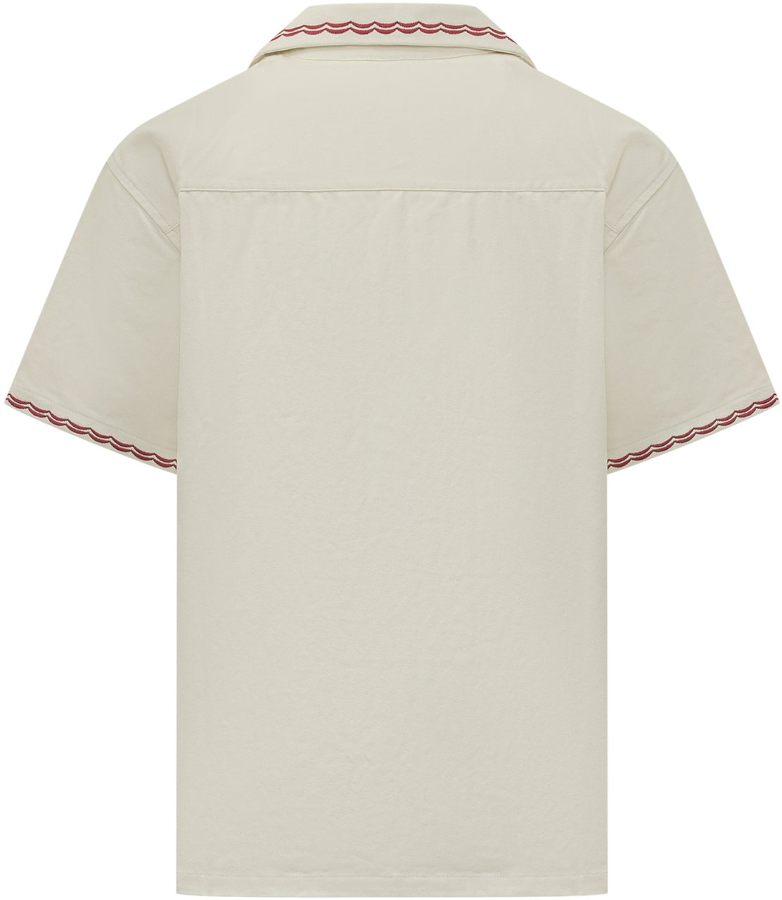 Drôle de Monsieur Camicia Cocktail Ricamata A Maniche Corte Wit