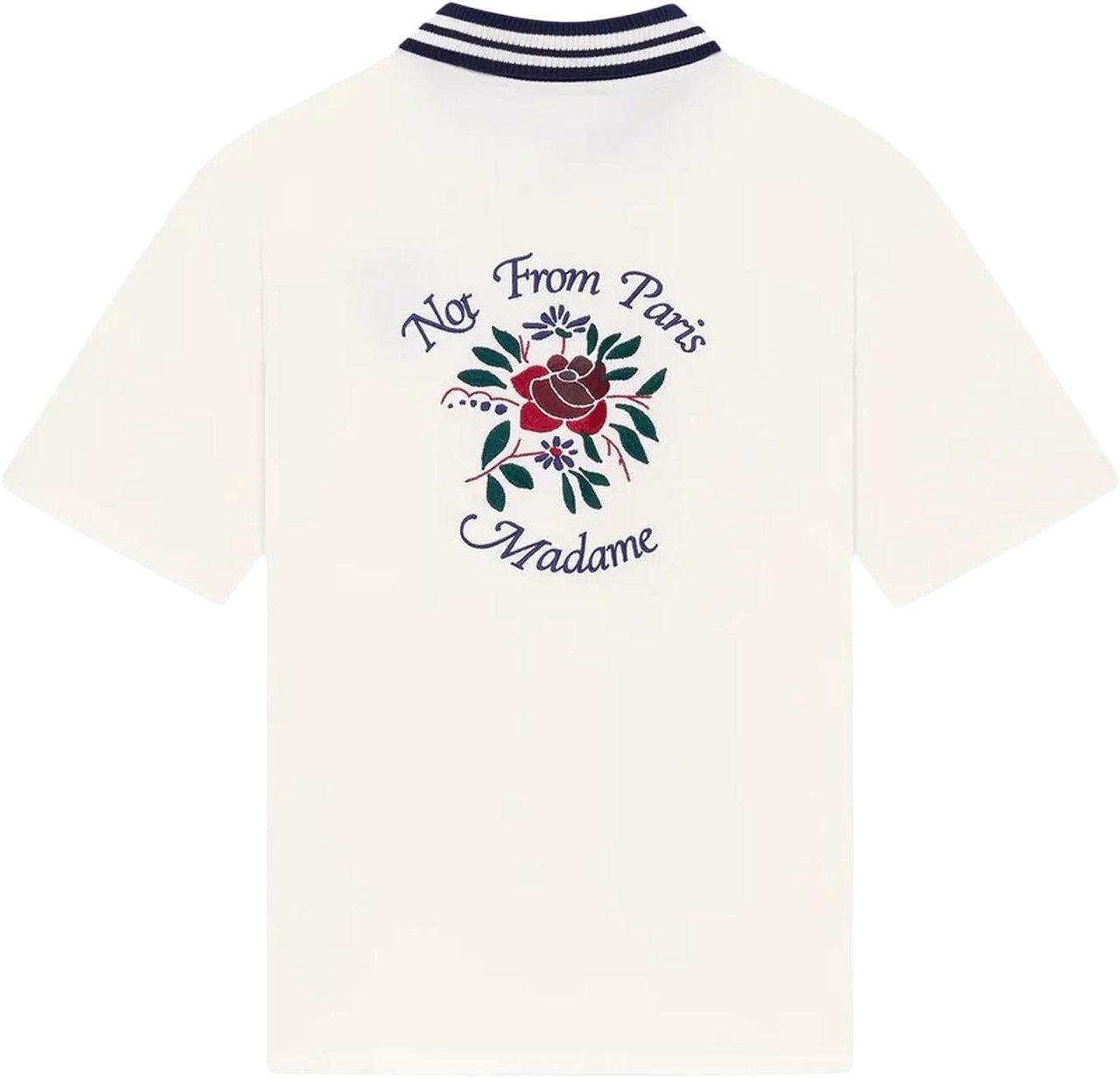 Drôle de Monsieur Heren Chemise Piquée Slogan Rose Wit