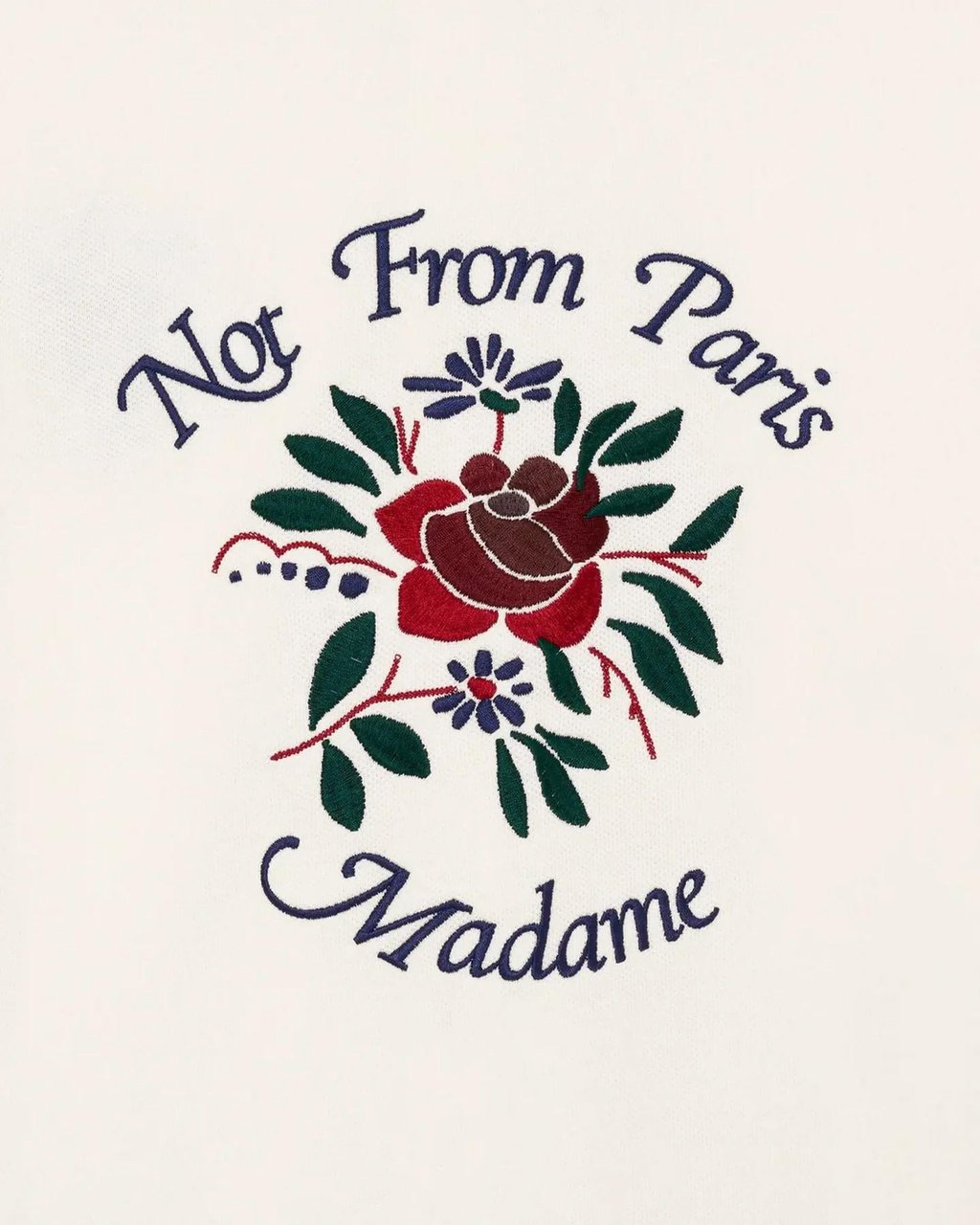 Drôle de Monsieur Heren Chemise Piquée Slogan Rose Wit