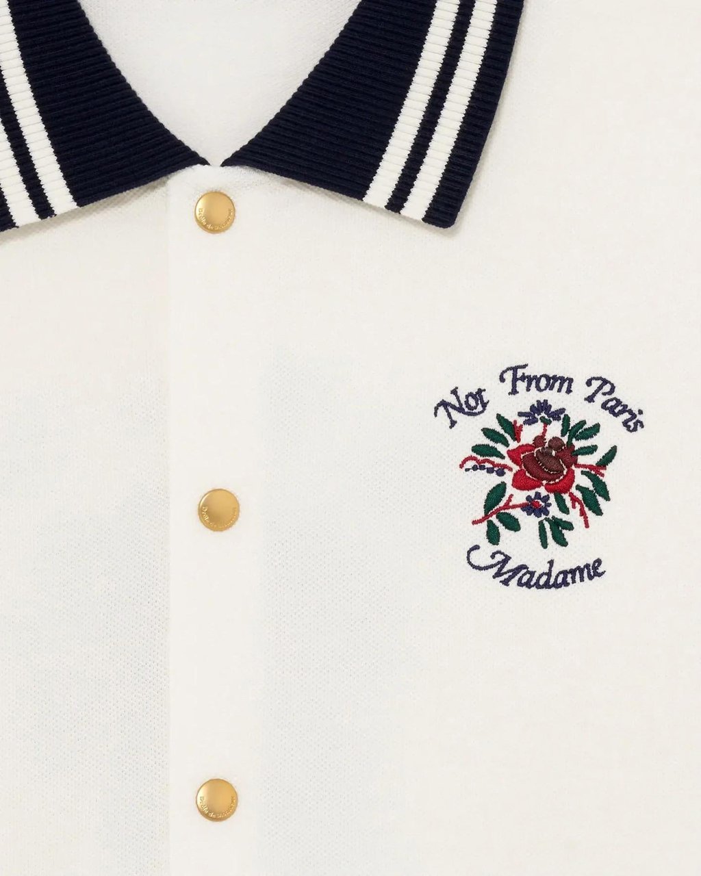 Drôle de Monsieur Heren Chemise Piquée Slogan Rose Wit