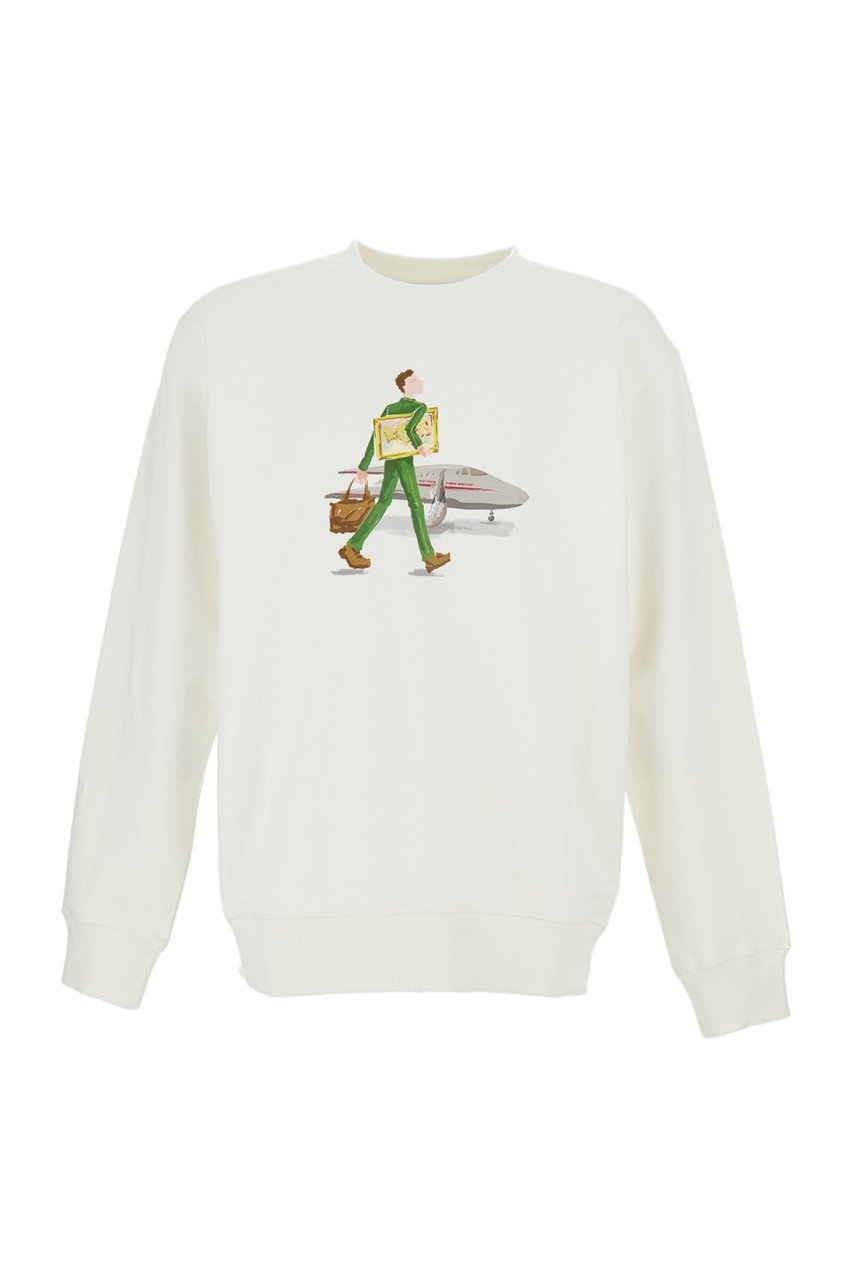 Drôle de Monsieur Crewneck Sweatshirt with Minimalist Chest Print Wit