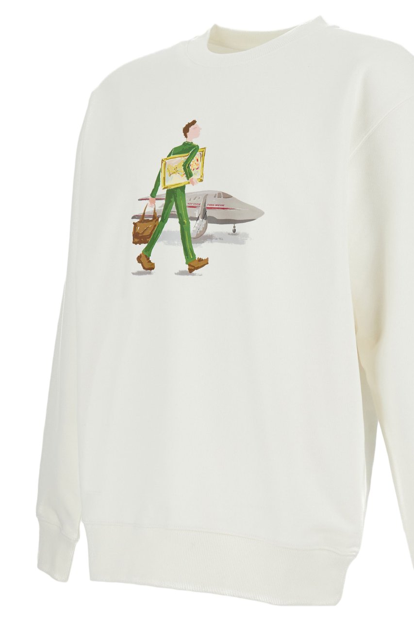 Drôle de Monsieur Crewneck Sweatshirt with Minimalist Chest Print Wit