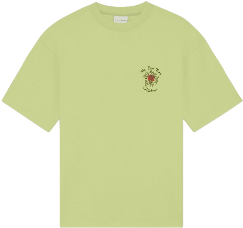 Drôle de Monsieur T-Shirt Slogan Rose Olive Green Groen