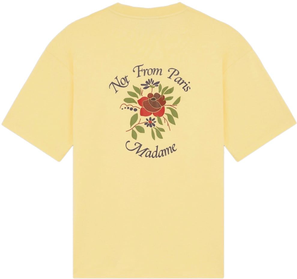 Drôle de Monsieur T-Shirt Slogan Rose Yellow Geel