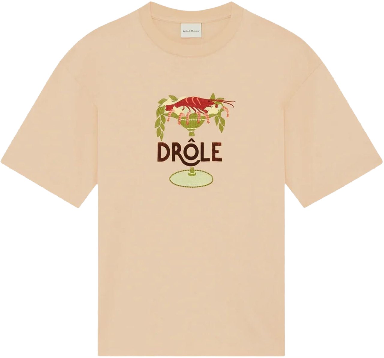 Drôle de Monsieur Heren T-Shirt Lobster Cup Beige