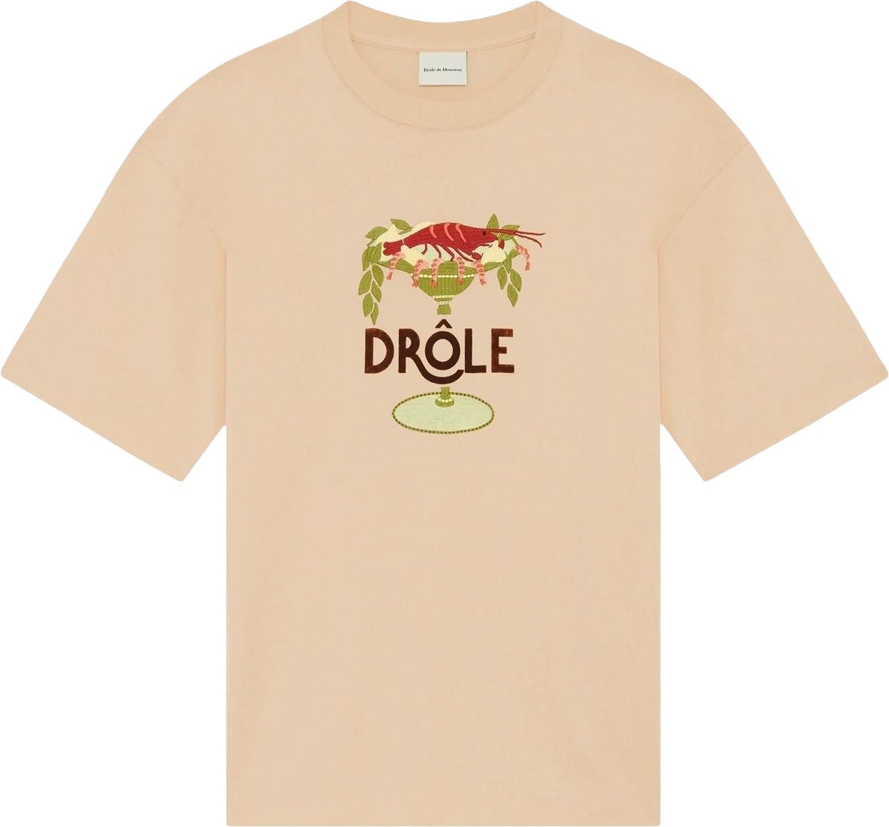 Drôle de Monsieur Heren Lobster Cup T-Shirt Geel Neutraal