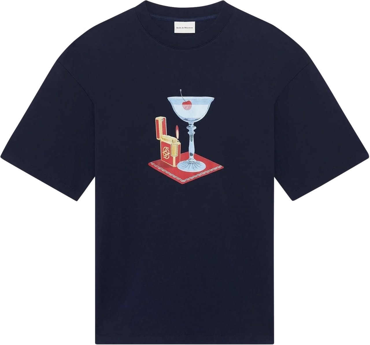 Drôle de Monsieur Heren Cocktail T-Shirt Blauw Blauw