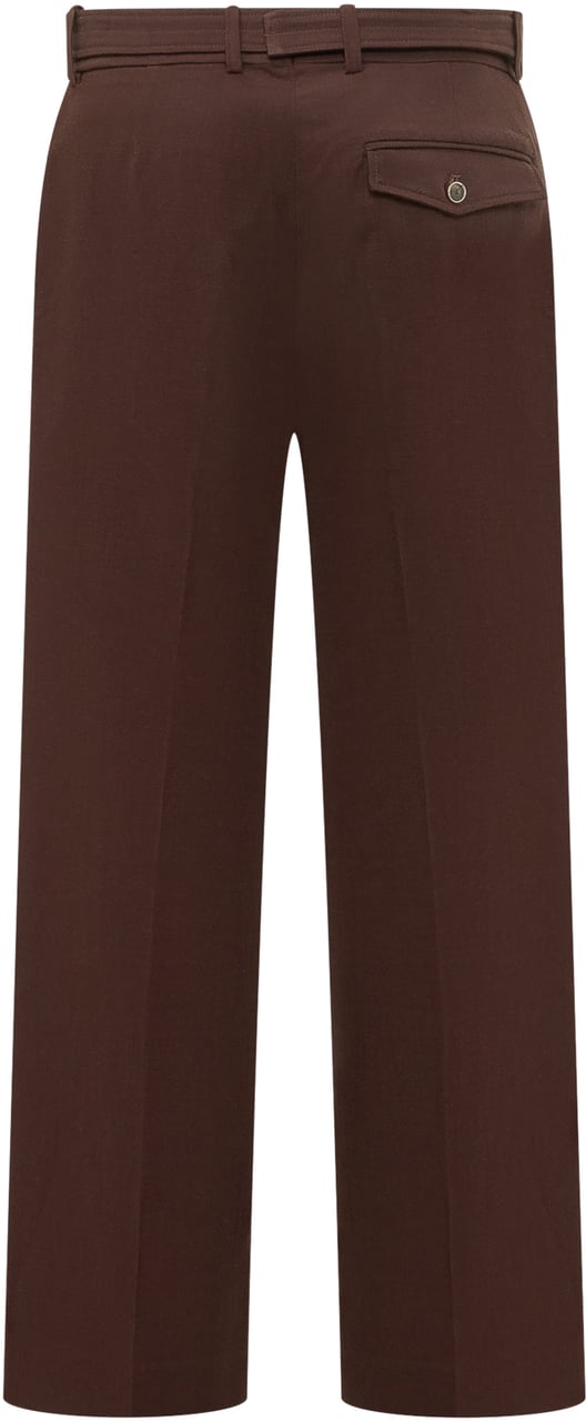 Drôle de Monsieur Pantalone Largo Marrone con Cintura Bruin