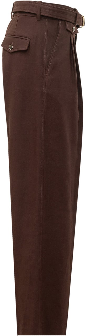 Drôle de Monsieur Pantalone Largo Marrone con Cintura Bruin