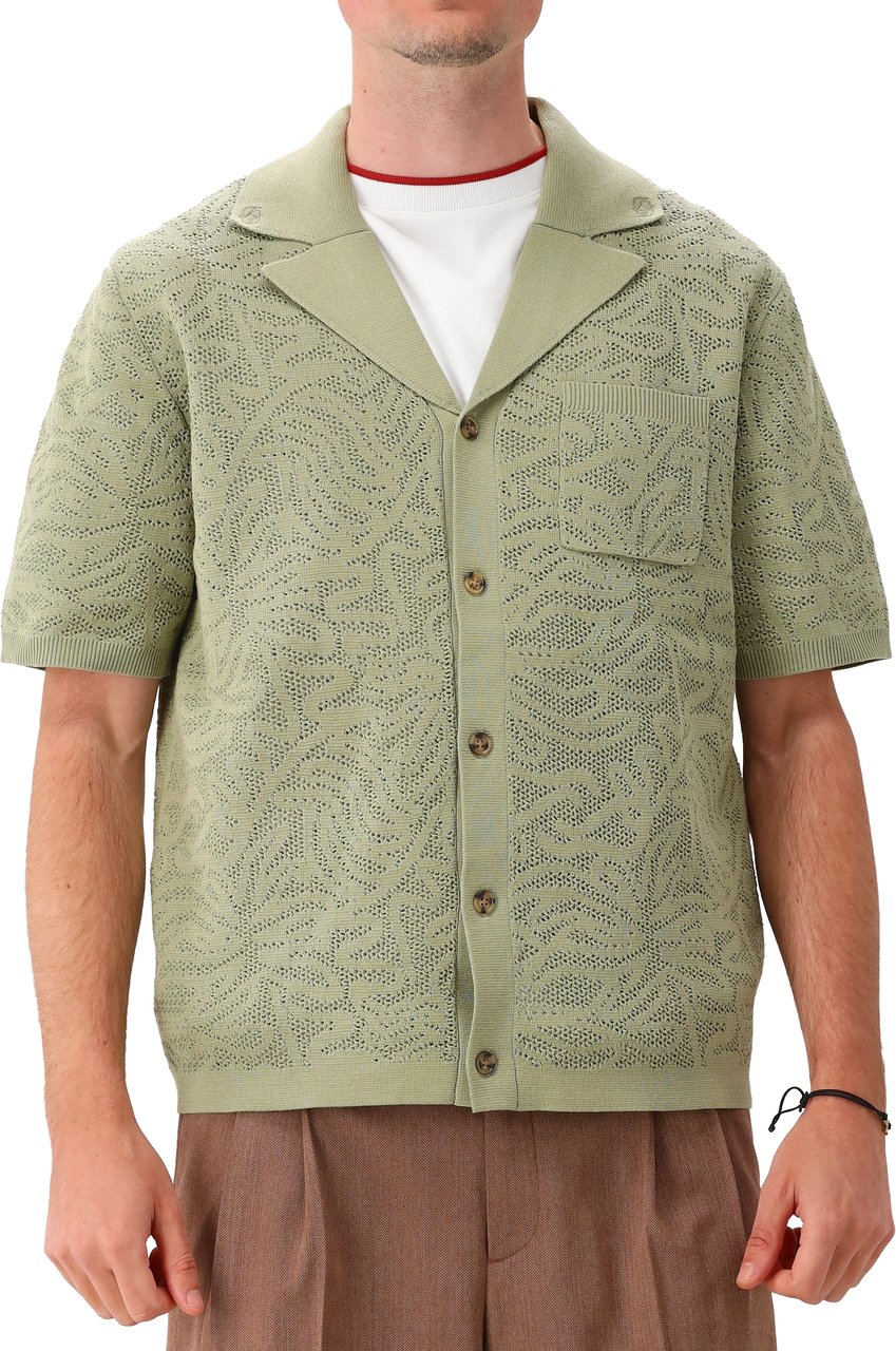 Drôle de Monsieur Overhemd Groen Maille Dentelle Groen