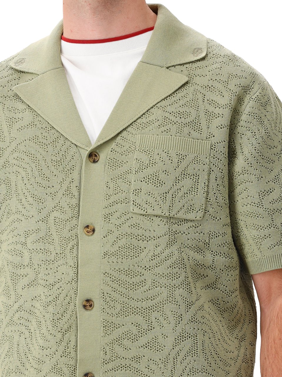 Drôle de Monsieur Overhemd Groen Maille Dentelle Groen