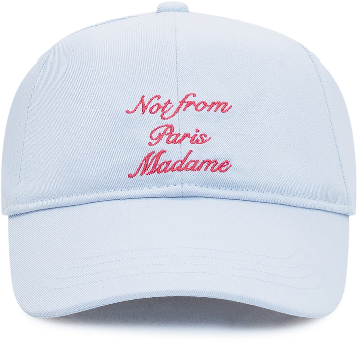 Drôle de Monsieur Cappello con Ricamo Slogan Lichtblauw