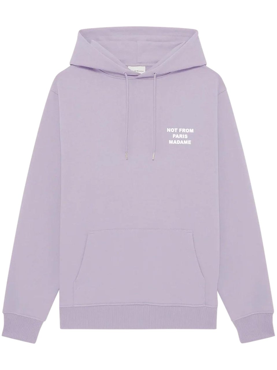 Drôle de Monsieur Relaxed-Fit Lavender Hoodie with Slogan Detail Paars
