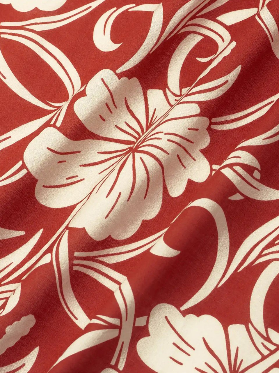 Drôle de Monsieur Hibiscus Floral Short-Sleeved Shirt with Classic Collar Neutraal