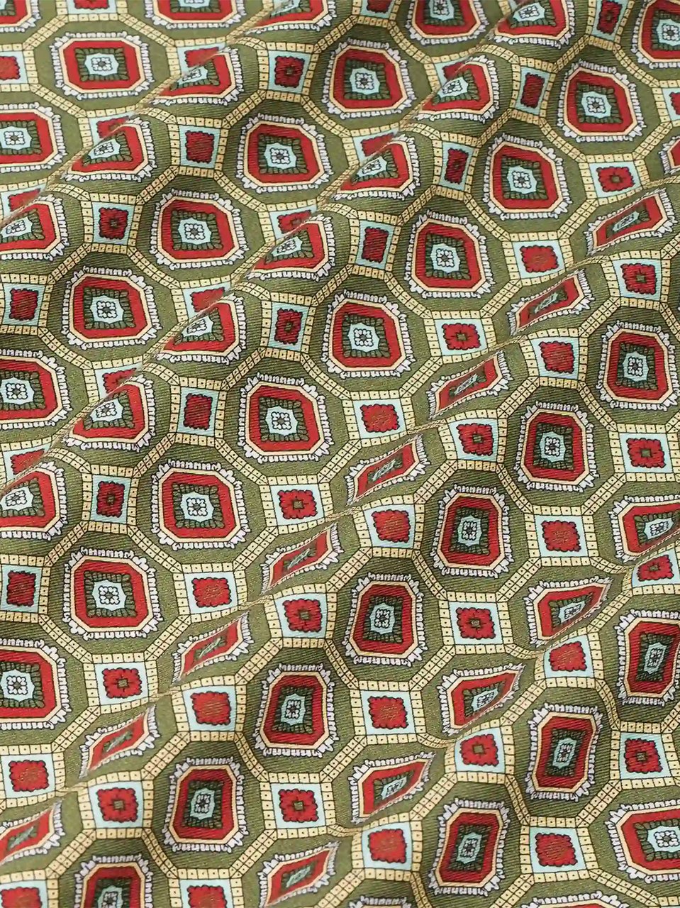 Drôle de Monsieur Geometric Pattern Shirt in Earthy Tones Bruin