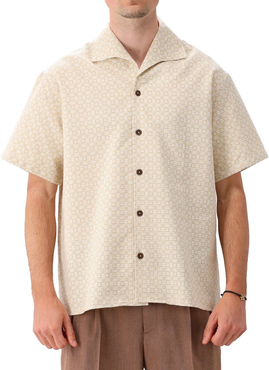 Drôle de Monsieur Overhemd Beige Graphique Beige